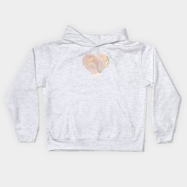 Pink and Gold Love Heart Kids Hoodie by MyAbstractInk